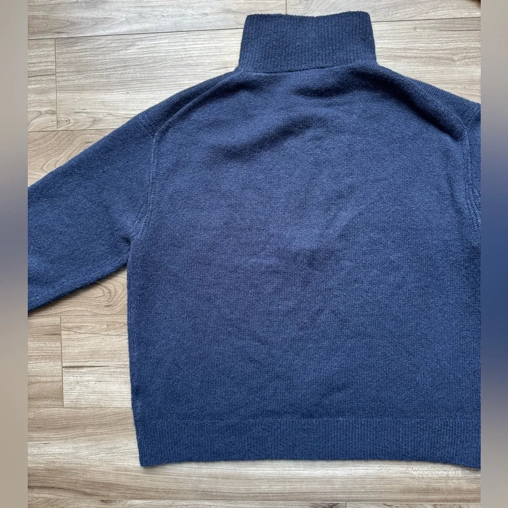 J.Crew Half Zip Wool Blend Navy Blue Sweater Women’s Size M Style BB639